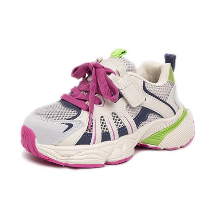 Spring and Autumn Children Sports Shoes Unisex Kids Sneakers Mesh Upper Breathable Basketball Shoes Tennis Casual Flats Footwear