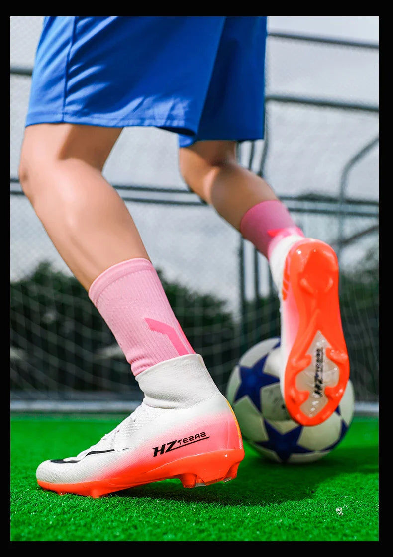 New Men Soccer Shoes Football Boots Cleats Adult Outdoor Breathable Training Sport Long Spikes Boys Non Slip Match Comfortable
