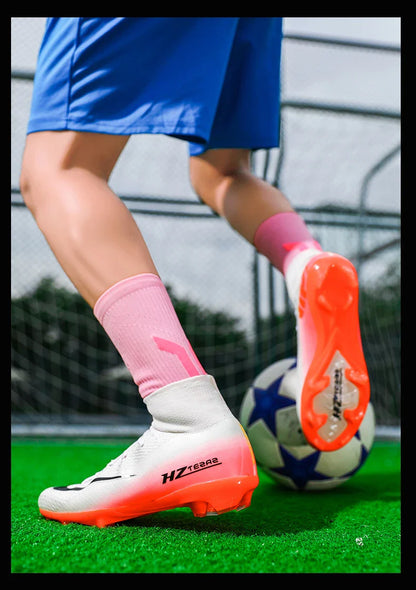 New Men Soccer Shoes Football Boots Cleats Adult Outdoor Breathable Training Sport Long Spikes Boys Non Slip Match Comfortable