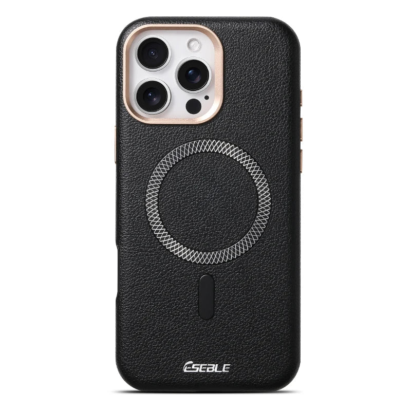 Solid Color Leather For Magsafe Magnetic Shockproof Phone Case For iPhone 17 Pro Max 15 13 14 16 Pro Max Bumper Cover