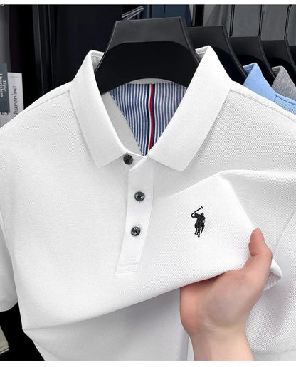 High end brand 100% cotton short sleeve polo shirt men luxur pony embroidery comfort breathable fashion T-shirt summer new top