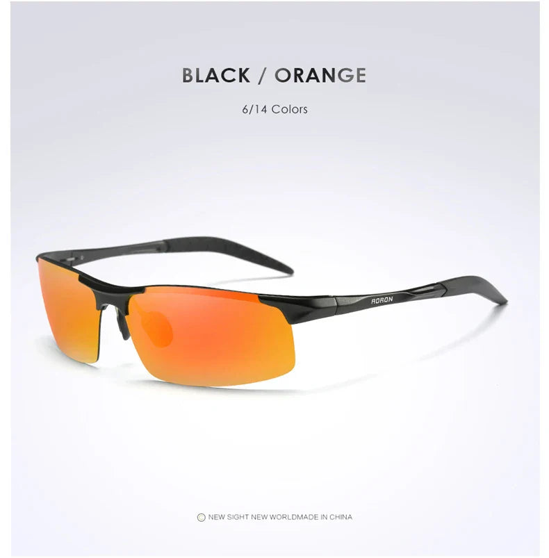 Sunglasses Men Aluminum Magnesium Frame Sport Sun Glasses Driver Retro Goggles