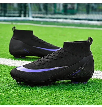 New Men Football Boots Match Long Spikes Soccer Shoes Cleats Boys Comfortable Training Sport Adult Breathable Outdoor Non Slip