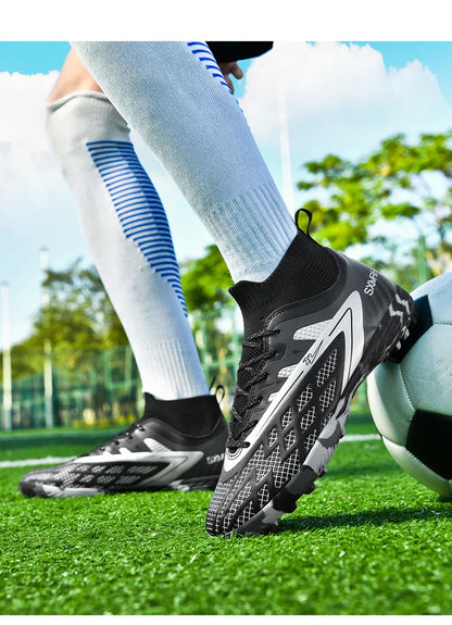 Double star youth football shoes, TF nail grip anti slip, unisex match training specific football shoes