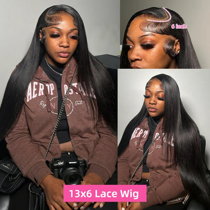 30 40 Inch Straight Human Hair Wigs HD Lace Wig 13x6 Human Hair Bone Straight Lace Frontal Human Hair Wigs For Women