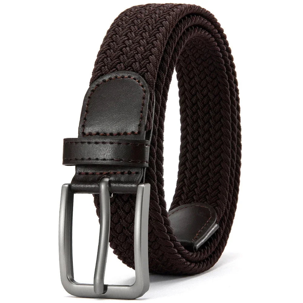 Men's Elastic Belts Unisex Casual Woven Belt for Men Outdoor Rock Climbing Training Work Belt with Jeans Belt of Women 115cm
