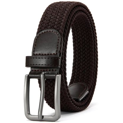 Men's Elastic Belts Unisex Casual Woven Belt for Men Outdoor Rock Climbing Training Work Belt with Jeans Belt of Women 115cm