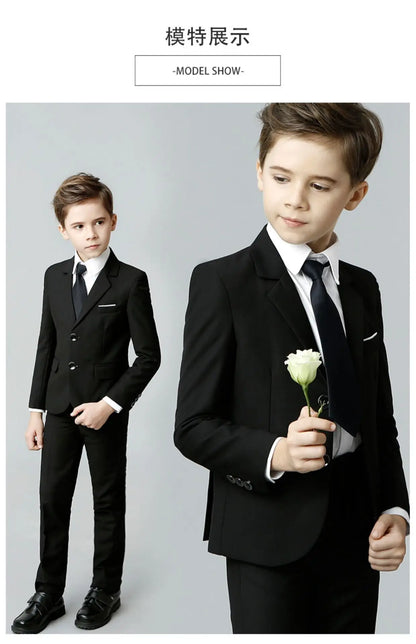 Spring Autumn Children Boy Wedding Suit Teenager Kids Formal Elegant Suits For Boy 1-14 Years Boys Suits Teens Suits Outfit Set