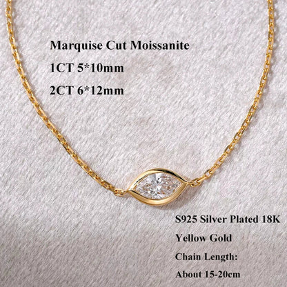 1/2CT Bezel Set Pear Oval Cut Moissanite Solitaire Link Bracelet Women S925 Silver Dainty Diamond Bridal Wrist Chain Gift