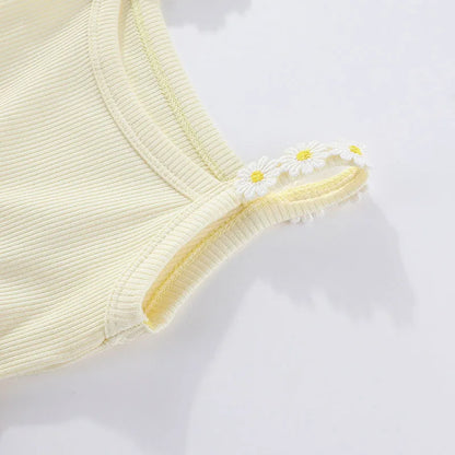 Korean Style Girls' Summer Dress 0-4Y Cute Baby Children's Little Daisy Suspender Mesh Dress Kid's Clothing