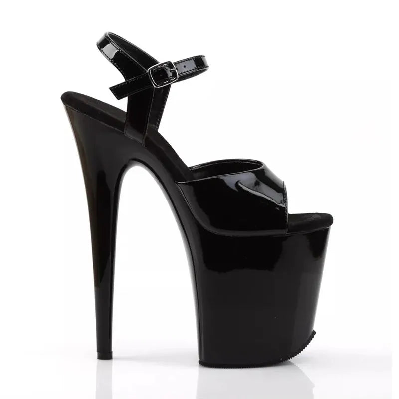 Sexy Platform 20CM Super High Heels Summer Model Runway Sandals Trend Women Shoes Fashion Ankle Strap Black Red White Sandals