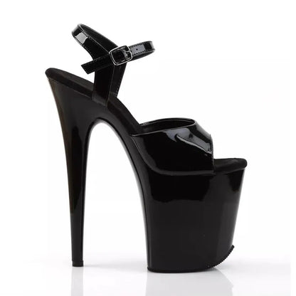 Sexy Platform 20CM Super High Heels Summer Model Runway Sandals Trend Women Shoes Fashion Ankle Strap Black Red White Sandals