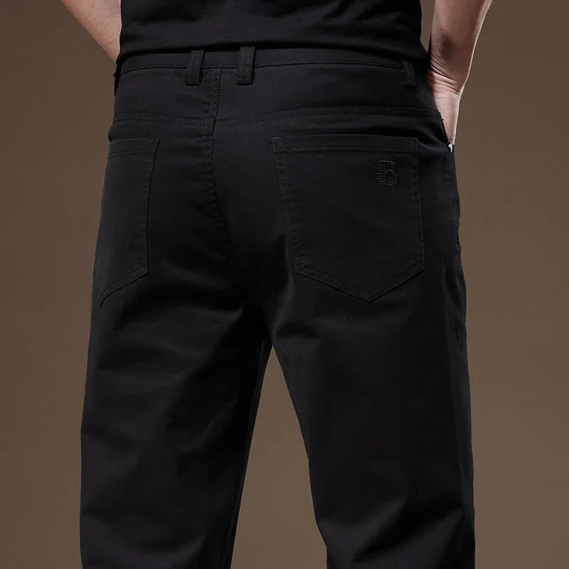 2024 New Autumn Men's Business Casual Trousers Work Pants Male Formal Dress Pants Straight Men's Clothes Black Gray Apricot