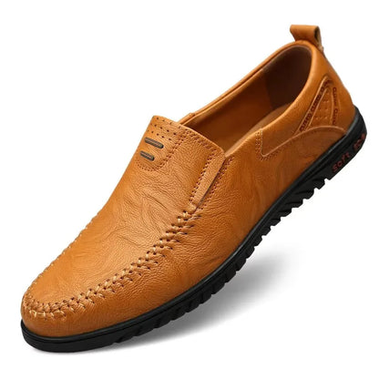 Men's Loafers Genuine Leather Flat Breathable Casual Shoes Handmade Slip on Driving Shoes Fashion Business Shoes