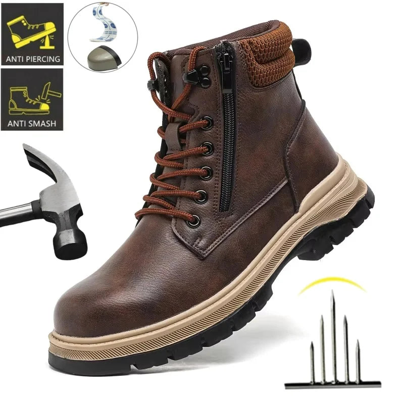 New Non Slip Work Shoes Men Work Boots Indestructible Safety Shoes Steel Toe Shoes Puncture-Proof Sneakers Male Footwear Shoes