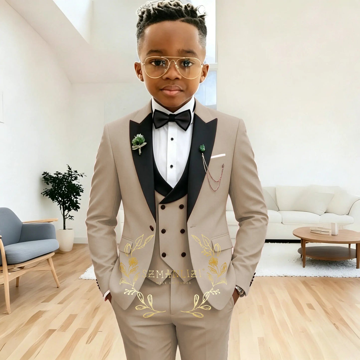 Pink Peaked Lapel Boy Formal Suits Dinner Tuxedos Boys Groomsmen Kids For Wedding Party Prom Suit Wear Ensembles De Blazers