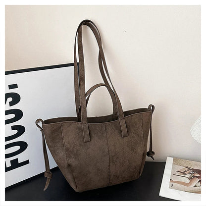 2025 Hot Sale Autumn Soft Women's Handbags Faux Suede Solid Color Large Capacity Shoulder Bag Casual Versatile Ladies Bags