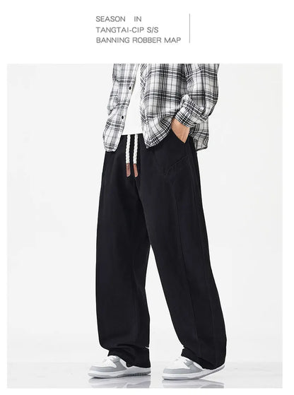 High Quality 100% Cotton Work Pants Men Casual Straight Trousers Y2K Man Plus Size Cargo Pants Fashion Solid Workout Pants