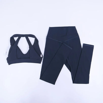 New Summer Women's Ultra Soft Sports Bra And Yoga Pants Set Fashionable Two-Piece Gym Workout Shock-Absorbing Underwear Suit