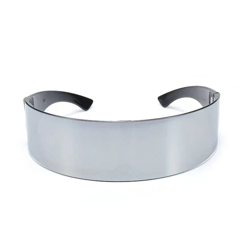 Futuristic Narrow Cyclops Visor Sunglasses Women Men Laser Eyeglasses UV400 Mirrored Lens Costume Party Eyewear Glasses