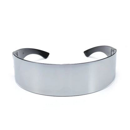 Futuristic Narrow Cyclops Visor Sunglasses Women Men Laser Eyeglasses UV400 Mirrored Lens Costume Party Eyewear Glasses