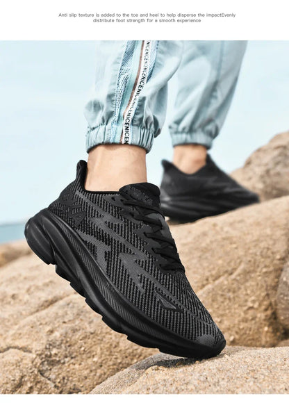Men's Running Shoes Jogging Cushioning Outdoor Luxury Shoes Trainer Race Breathable Couple Non-Slip Sneakers Mesh Off-road Shoes