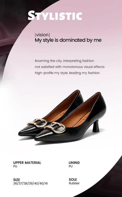 Brand Women's Shoes Pointed Toe High Heels Patent Leather Dress Heels Boat Shoes Wedding Shoes Large Size 34-40