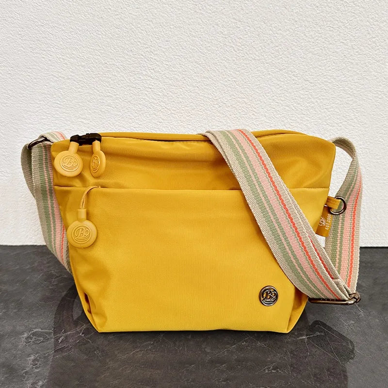 Ultra-light Nylon Crossbody Bag for Women Adjustable Wide Strap Lightweight Women's Bag Zipper Closure Stylish Messenger Bag