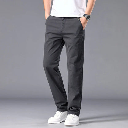Brand Autumn New Stretch Men Casual Pants Straight Business Dress Formal Trousers Work Fashion Male Comfort Pants