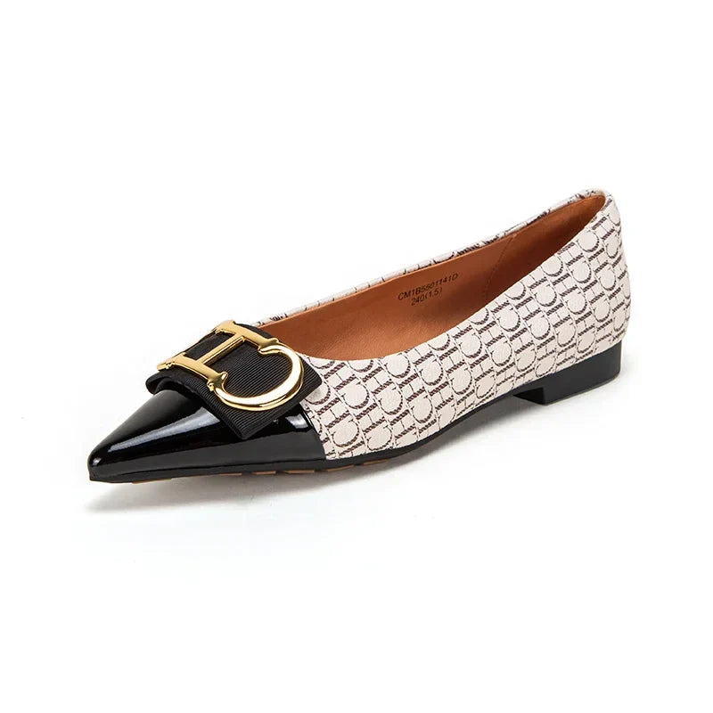 Women's  Shoes New Spliced Pointed Anti slip Flat Casual Shoes Business Shoes For girls
