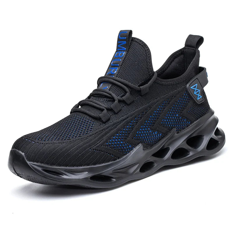 Men's Steel Toe Safety Work Shoes Anti-Smash & Puncture Breathable Lightweight Durable Construction Boots for Industrial Outdoor