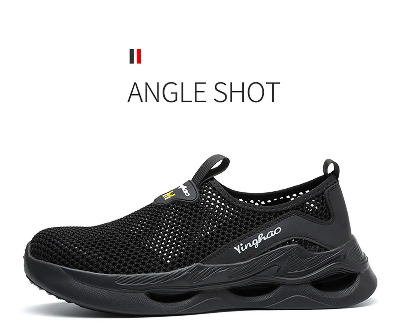 Lightweight safety shoes with large mesh, breathable, odor resistant, impact resistant, puncture resistant, and soft work shoes