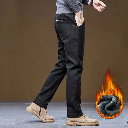 Men's Winter Velvet Casual Pants Thickened Warm Slim Fit Comfortable Solid Color Trousers Korean Fleece  Fashion Outdoor Jogging