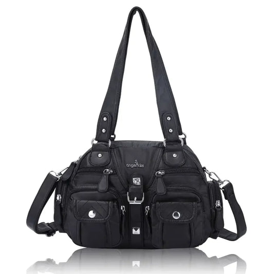 Women Small Handbags Satchel Top-handle Handbag PU Shoulder Bag 8”x11” Dumpling Pack Multi-pockets Shoulder Bag