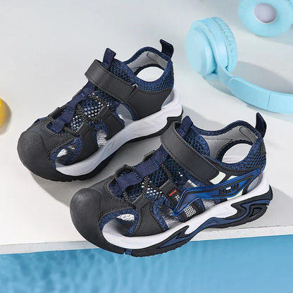 Summer Kids' Sandals Boys' Soft Bottom Casual Beach Shoes Wear-resistant Flat Students Breathable Casual Walking Sandials