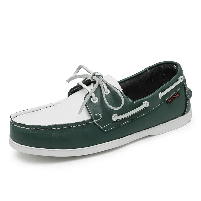 Men leather casual loafers slip-on soft business shoes comfortable summer formal footwear