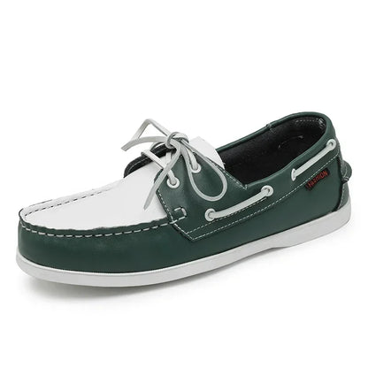 Men leather casual loafers slip-on soft business shoes comfortable summer formal footwear