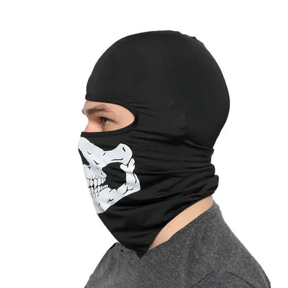 Halloween Skull Print Balaclava Cosplay Costume Ghost Full Face Bike Face Mask