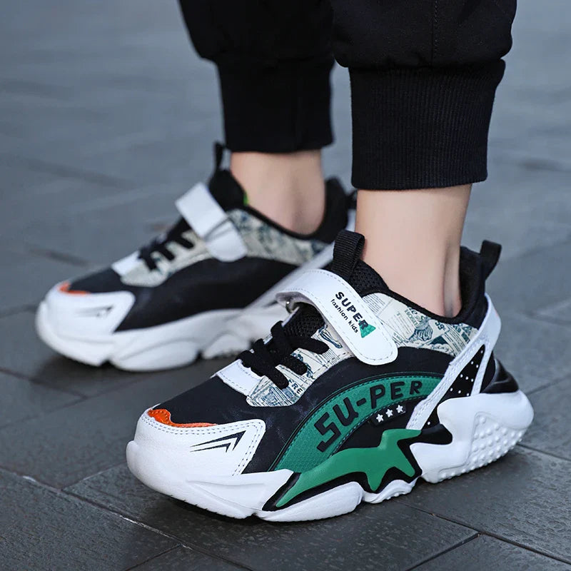 Sport Kids Sneakers Boys Casual Shoes For 5-16Years Old Children Tennis Leather Non Slip Fashion Running Shoes