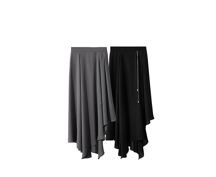 Minimalist Office Lady Skirts Women 2025 New Summer Solid Loose Asymmetric Large A-line Skirt Female Fashion 12542168