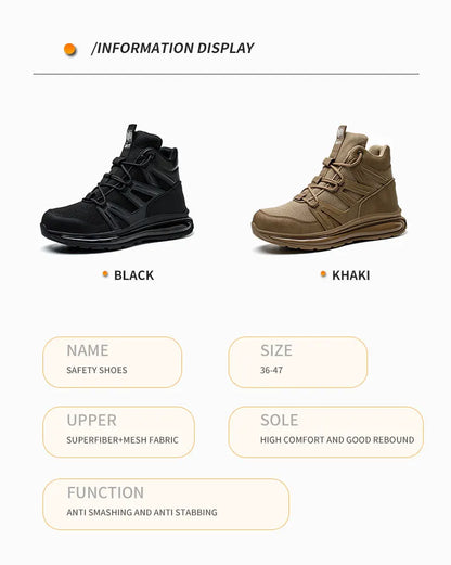 Men Work Safety Shoes Anti-smashing Steel Toe Cap Working Boots Construction Indestructible Work Soft-Soled Sneakers Men Shoes