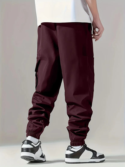 Men's Cargo Pants, Thin Trousers, Comfortable and Breathable, Outdoor Casual, Wearable, Running, Cycling, Multi-pocket 004