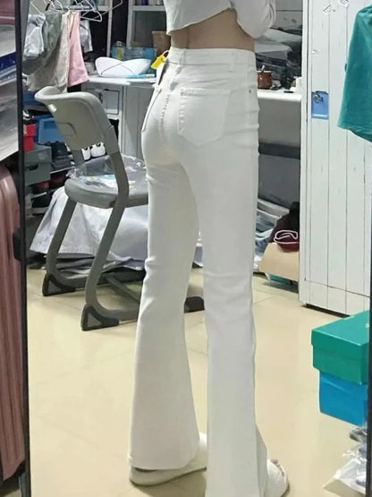 Slim Skinny Jeans Women Denim Pants Vintage White Tight Trousers