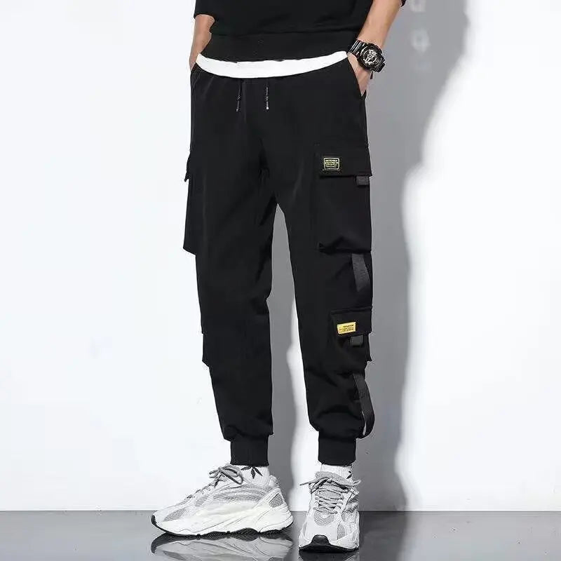 Spring and Summer Men's Casual and Cargo Pants Man Bound Feet Function Versatile Korean Version Trend Men's Trendy Brands