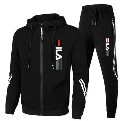 Autumn and Winter Zippered Sweatshirts + Sportswear Pants, Men's Jogging and Fitness Sets, Men's Casual Sportswear Sets