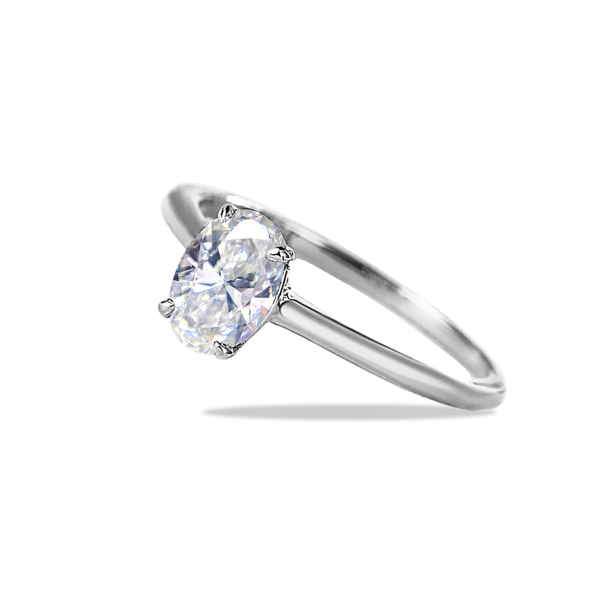 Certified Oval Moissanite Ring 1 Carat 5*7mm Brilliant Stone Solid Sterling Silver 925 Wedding Jewelry For Woman Gift