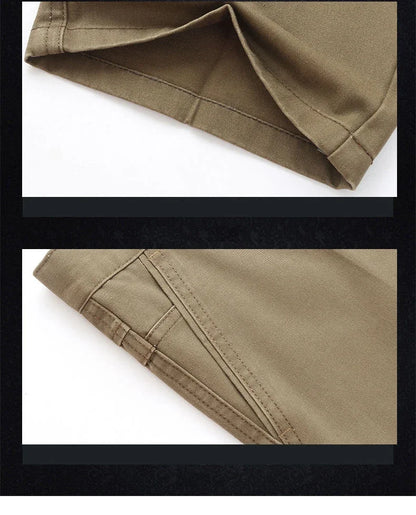 New Arrival 100% Cotton Summer Spring Men's Casual Pants Fashion Solid Black Beige Gentle Thicken Trousers Brand Smart Suit Pant