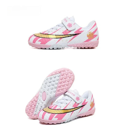 New Kids Soccer Shoes TF School Football Boots Boys Girls Cleats Grass Sneakers Child Outdoor Athletic Training Sports Footwear