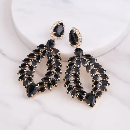 New Crystal Dangle Earrings For Women Rhinestone Earrings Weddings Ladies Party Fashion Jewelry Accessories Wholesale Gifts