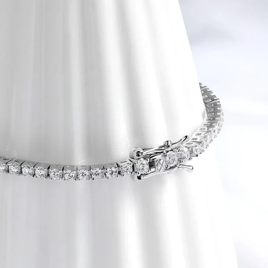 2MM D Color 100% Real Moissanite Tennis Bracelet for Women Lab Diamond Original Silver 925 Jewelry Hip Hop Party Chain